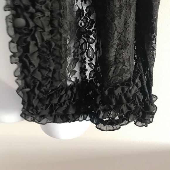 Red Coral Black Floral Lace Cardigan Sweater - Picture 8 of 15